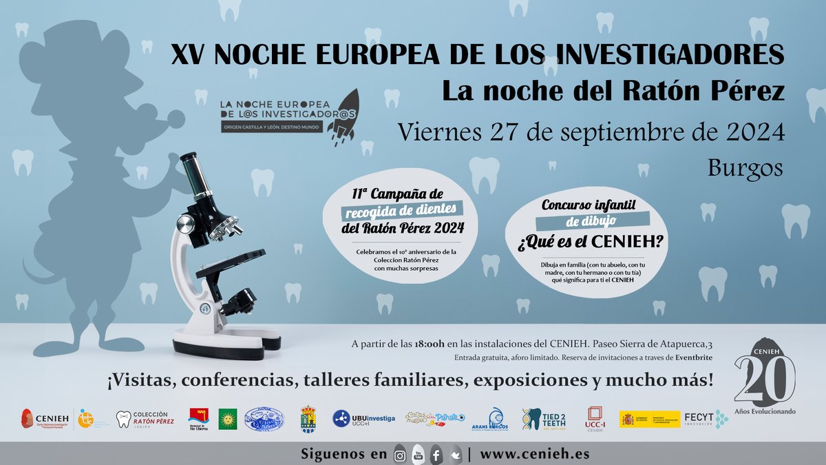 CENIEH (@cenieh) on Twitter photo #ICTSNews
La XV Noche Europea de los Investigadores de Burgos <a href="/RN_Burgos/">Noche Europea de los Investigadores</a> tiene como protagonista al Ratón Pérez
+info cenieh.es/actualidad/not…
#RN24 #ICTSNews
La XV Noche Europea de los Investigadores de Burgos <a href="/RN_Burgos/">Noche Europea de los Investigadores</a> tiene como protagonista al Ratón Pérez
+info cenieh.es/actualidad/not…
#RN24