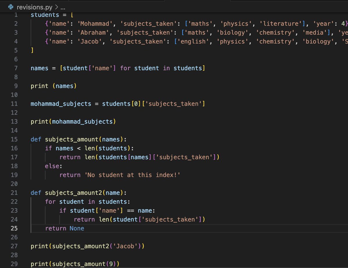 a_numpy's tweet photo. #30NitesOfCode Nite 48: Quick revision on Python functions, dictionaries, lists, and for loops today! Trying to get comfy with all of them 😅🤯 #PythonLearning #KeepPushing https://t.co/JzwylJ4tXf