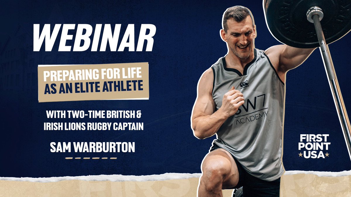 🎙️| Join us for more valuable insights from Sam Warburton on our latest webinar this Monday, as the two-time British &amp; Irish Lions captain talks all things ‘Preparing for Life as an Elite Athlete,’ hosted by FirstPoint ambassador Ryan Wilson.

🗓️ Monday 23rd September
⏰ 7.00pm