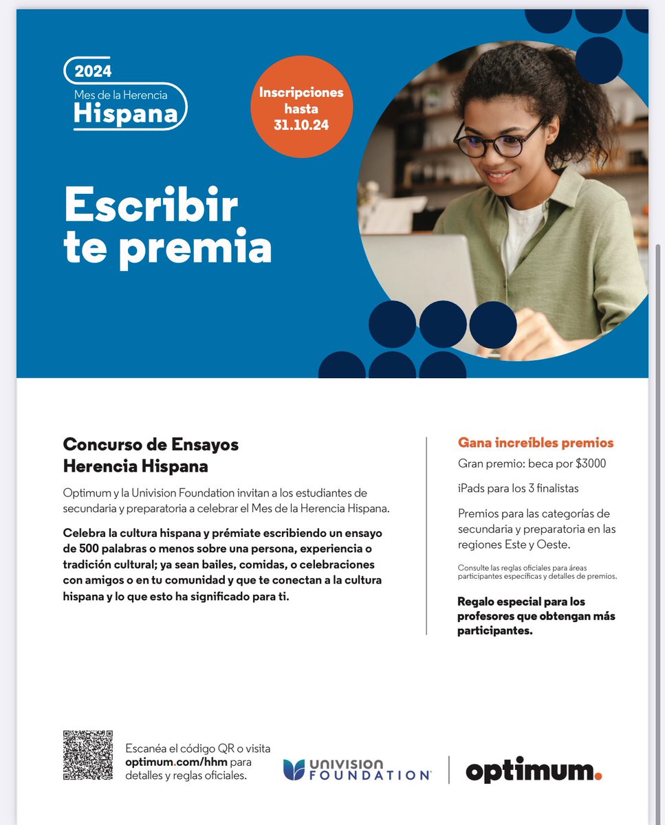 Attached please find the flyer for the Hispanic Heritage Month contest. The grand prize is $3000 and (3) finalists get iPads.