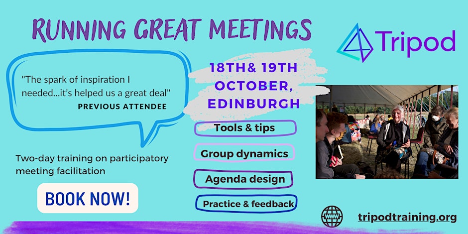 🔥Upcoming open Training! 

Build your facilitation skills to run hold engaging meetings with our Running Great Meetings training!

Running Great Meetings 
🗓️October 18th &amp; 19th
📍Edinburgh 

eventbrite.com/e/running-grea…