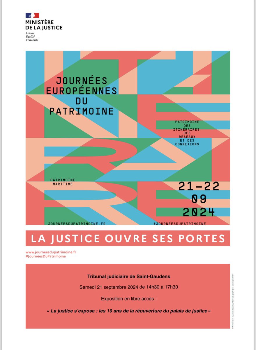 À l occasion des 10 ans de la réouverture du tribunal de Saint Gaudens, le palais de justice ouvre ses portes le 21 septembre prochain lors des journées européennes du patrimoine