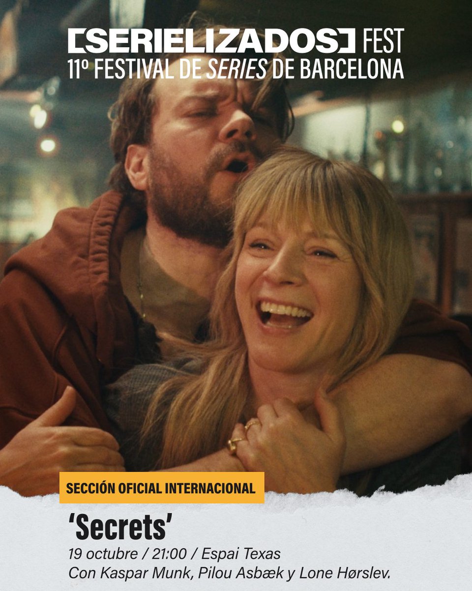 SERIELIZADOS (@serielizados) on Twitter photo El gran actor Pilou Asbæk (Juego de Tronos) visitará el <a href="/SZSfest/">SERIELIZADOS FEST</a> para presentar su nueva serie, 'Secrets'.
Un poderoso drama sobre relaciones familiares, abuso y codependencia que os flipará.
🏛️ <a href="/EspaiTexasBcn/">Espai Texas</a>
🎟️ serielizados.com/programa/secre… El gran actor Pilou Asbæk (Juego de Tronos) visitará el <a href="/SZSfest/">SERIELIZADOS FEST</a> para presentar su nueva serie, 'Secrets'.
Un poderoso drama sobre relaciones familiares, abuso y codependencia que os flipará.
🏛️ <a href="/EspaiTexasBcn/">Espai Texas</a>
🎟️ serielizados.com/programa/secre…