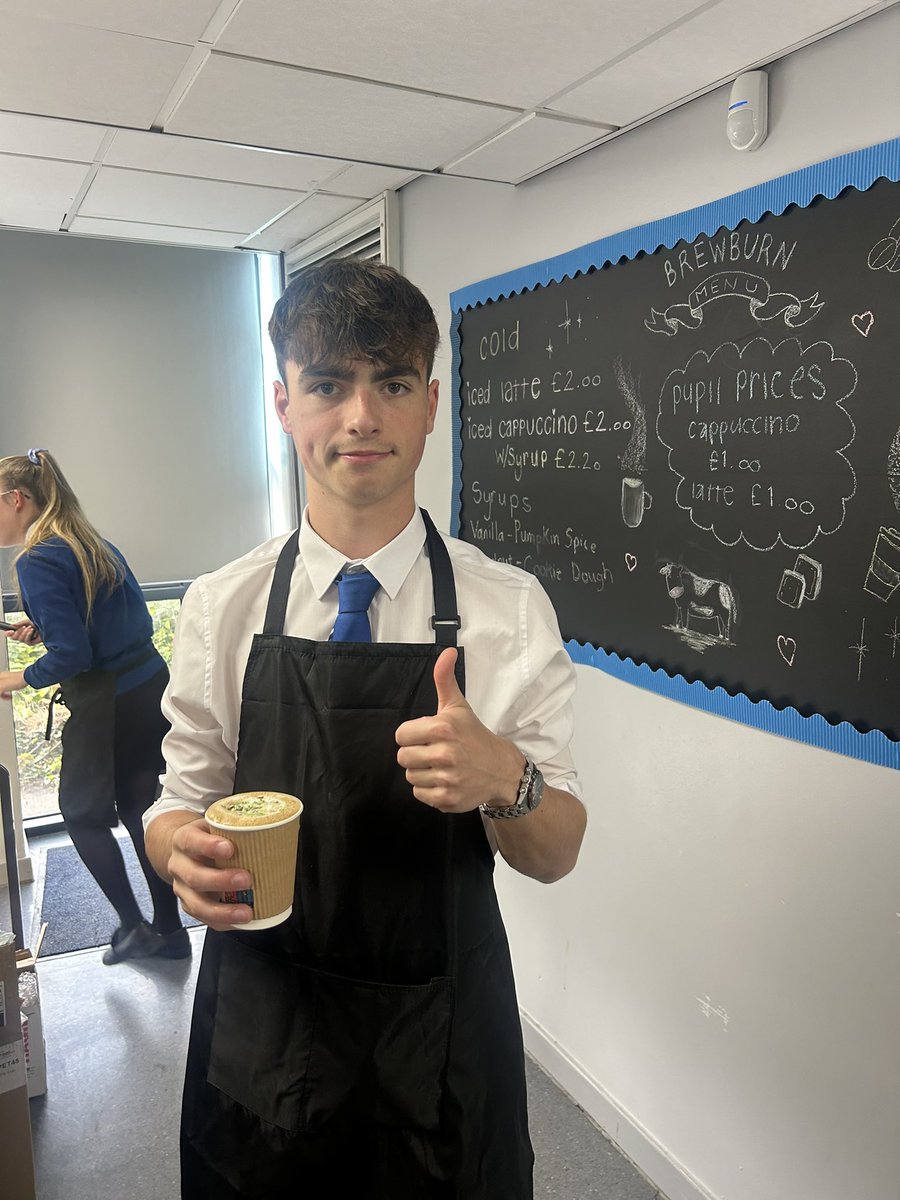 Ross trying out something different today! A mint aero latte🌟☕️