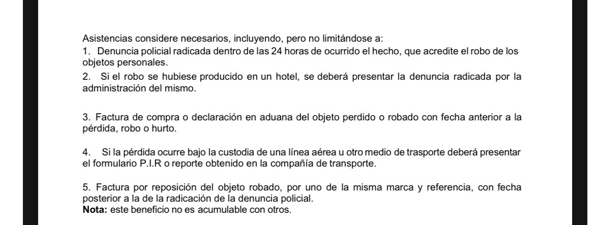 gciamber's tweet photo. @InfoViajera @kplon22 @assist365ok @dzapatillas Con respecto a la denuncia policial, también es raro porque lo menciona solo para Robo y no para pérdida en la condiciones Generales que tanto mencionan para no tomarte la cobertura. El asesor que me contacto tampoco lo mencionó, pero en los mails si. https://t.co/CbzcBIxcKP