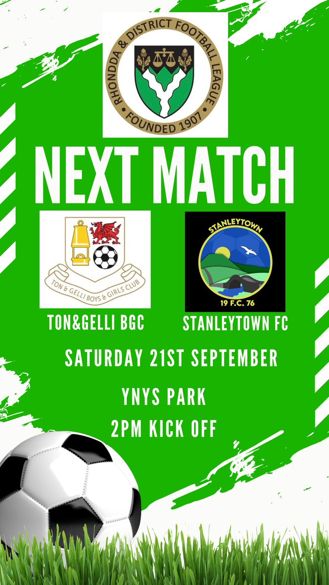 This Saturday After A Few Weeks Off We Welcome Stanleytown FC To Ynys Park 💚