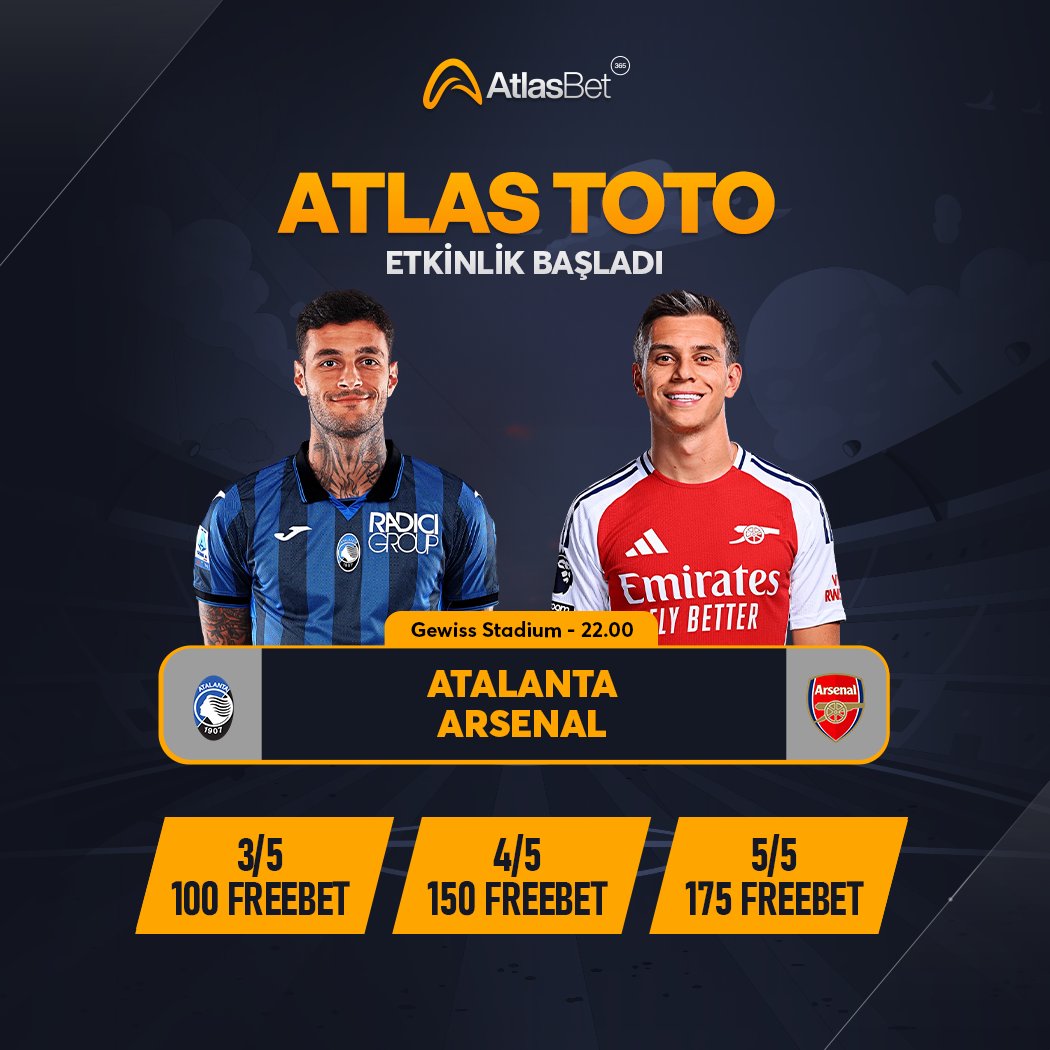 atlasbetli's tweet photo. 🏆Atlasbet #Toto Etkinliği!

⚽️ #Atalanta - #Arsenal  #UCL
 
🎁Soruları Cevapla Kazan! 
🔸3/5 - 100 ₺ FB
🔸4/5 - 150 ₺ FB
🔸5/5 - 175 ₺ FB

✅ Rt At, Beğen, #Atlasbet ve K. Adın ile beraber yorum yap.

‼️ https://t.co/xLEMM8lfs8 adresinden katılımını tamamla! https://t.co/YaXjLzs7w9