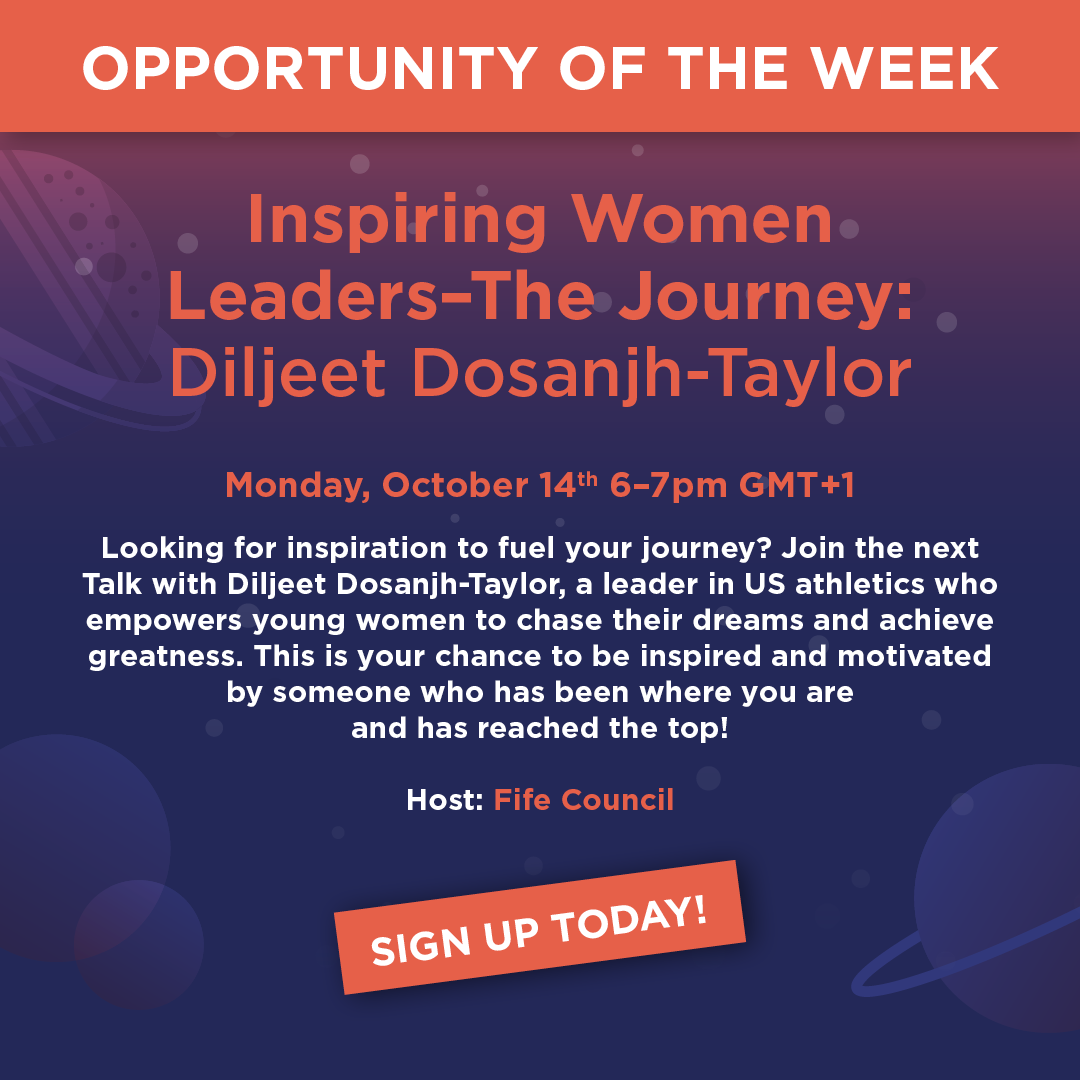 DYWFife's tweet photo. OPPORTUNITY OF THE WEEK🗣️

Fife Council are bringing an international perspective to the next "Talk" series! 🎤 Join for an inspiring session with Diljeet Dosanjh-Taylor, a leading figure in US athletics and an empowering coach.

Don’t miss out: https://t.co/ATbt7TwXyp https://t.co/bev7tfDsaS