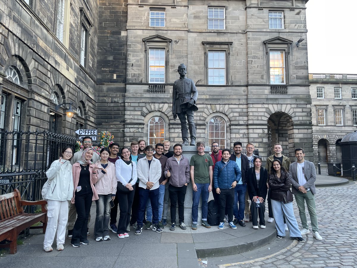 We welcomed new cohorts of MSc students on the IMFSE and Fire Engineering Science programmes yesterday. Here they are with Prof. <a href="/rorymiles/">Rory Hadden</a> and the statue of James Braidwood. 🔥