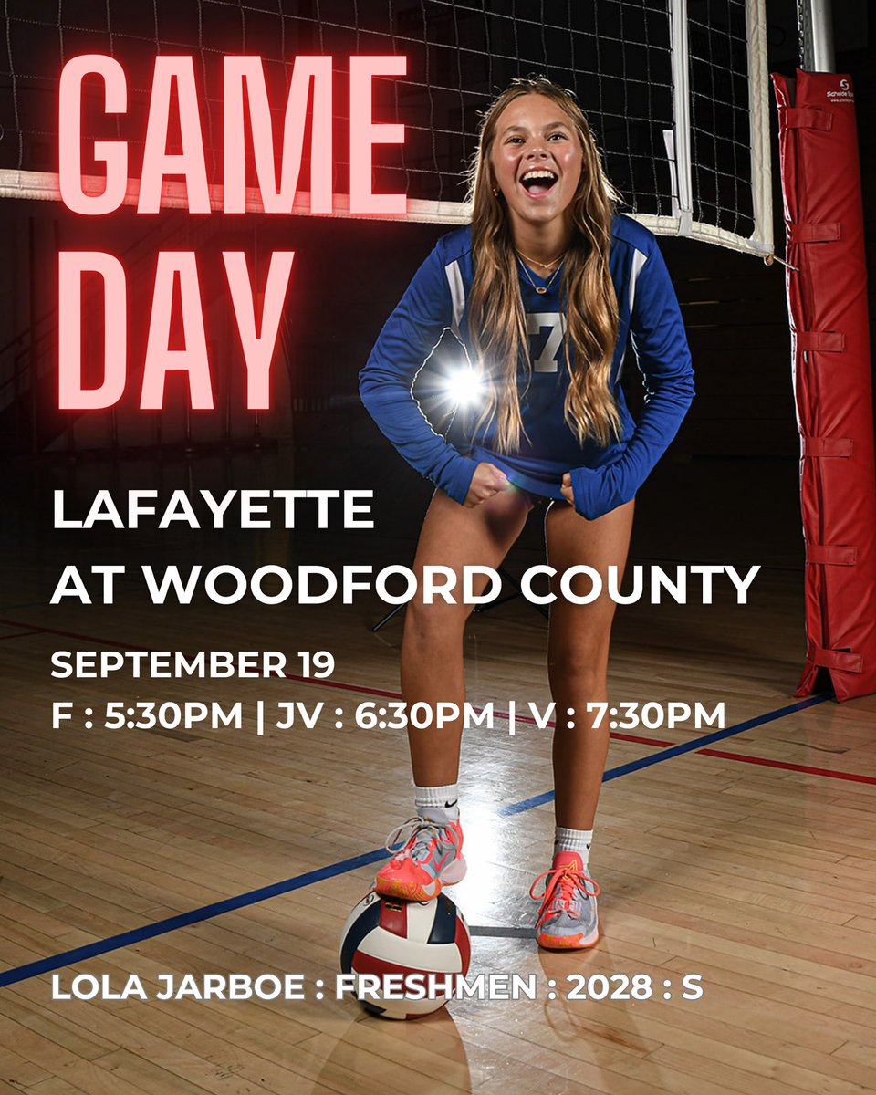 GAMEDAY! Generals travel to Versailles to play against a super tough Woodford County.

⏰ F : 5:30pm  ⏰ JV : 6:30pm. ⏰ V : 7:30pm