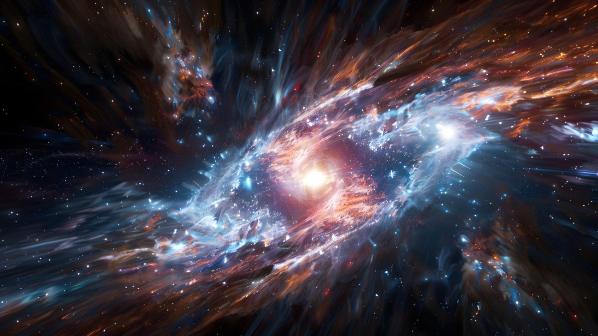 A massive discovery 🔭

Astronomers have spotted the largest plasma jets ever seen, streaming from a supermassive black hole 7.5 billion light-years away in a galaxy named Porphyrion. 

These jets span 23 million light-years!