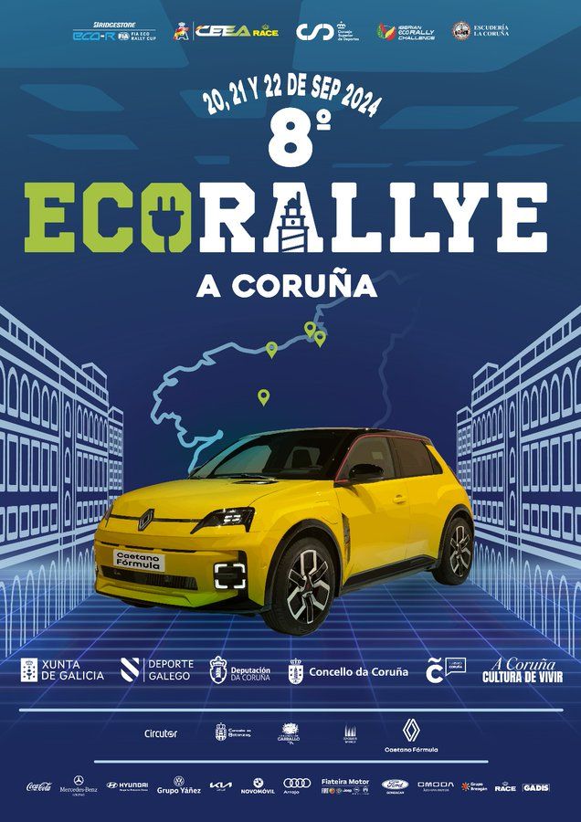 EloyTP's tweet photo. #Coruña - Cartel de la nueva edición del #EcoRallyeCoruna 🏁🚗🚙🔌 https://t.co/nrk8Lt4I0g