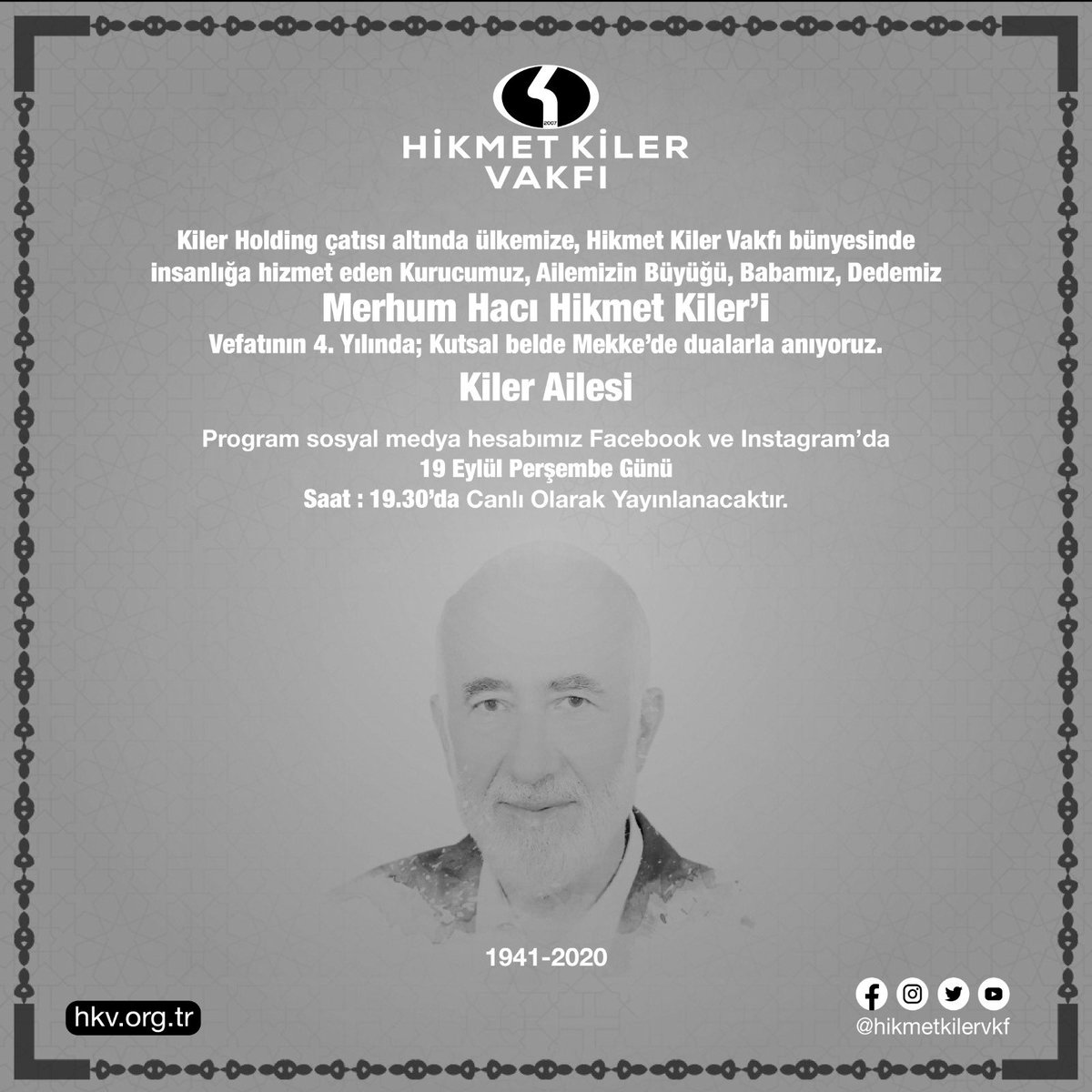 Babamız Hacı Hikmet Kiler'i Vefatının 4. Yılında Kutsal Belde Mekke'de, Müzdelife'de Dualarla Anıyoruz.