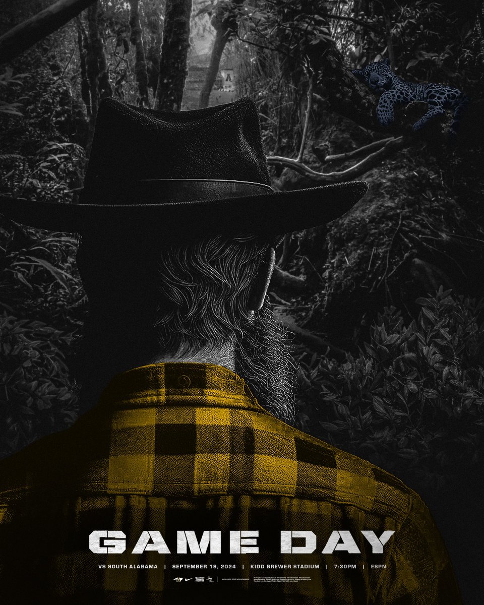 𝐌𝐀𝐆𝐈𝐂 𝐎𝐍 𝐓𝐇𝐄 𝐌𝐎𝐔𝐍𝐓𝐀𝐈𝐍

It’s Game Day at The Rock!

7:30 PM on <a href="/espn/">ESPN</a> 

#GoApp #BeatSouthAL #RingGame