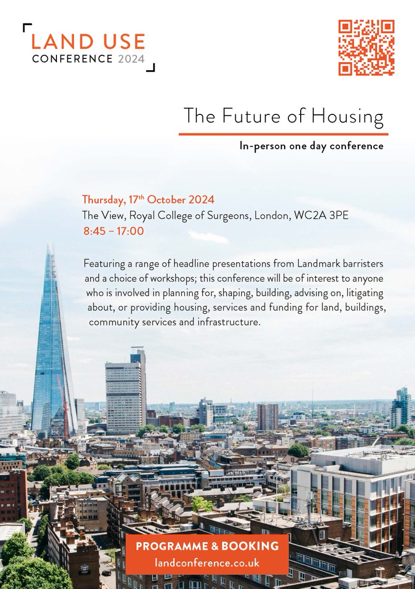 𝗠𝗼𝗿𝗲 𝗣𝗹𝗮𝗰𝗲𝘀 𝗔𝘃𝗮𝗶𝗹𝗮𝗯𝗹𝗲 - 𝗟𝗮𝗻𝗱 𝗨𝘀𝗲 𝗖𝗼𝗻𝗳𝗲𝗿𝗲𝗻𝗰𝗲 - 𝗧𝗵𝗲 𝗙𝘂𝘁𝘂𝗿𝗲 𝗼𝗳 𝗛𝗼𝘂𝘀𝗶𝗻𝗴

With just under one month to go, we still have a few places left for Landmark's annual Land Use Conference.
  
Find out more here: bit.ly/LandUseConf