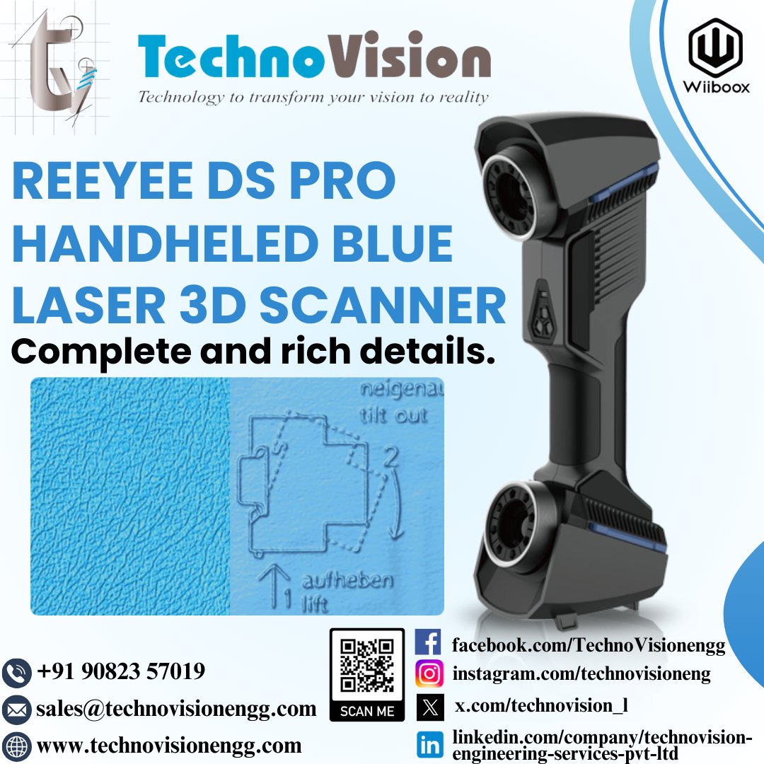 technovision_l's tweet photo. Reeyee DS Pro Handheled blue Laser 3D Scanner.
Contact us on : +91 90823 57019
Instagram : https://t.co/oVhvNKUKX0
LinkedIn : https://t.co/Zlf4nCLfsR
#reeyeedspro #handheled3dscanner #3dscanner #3dscanning #CAD #cadcam #cadcamsoftware #wiiboox https://t.co/PjDjPpBBd0