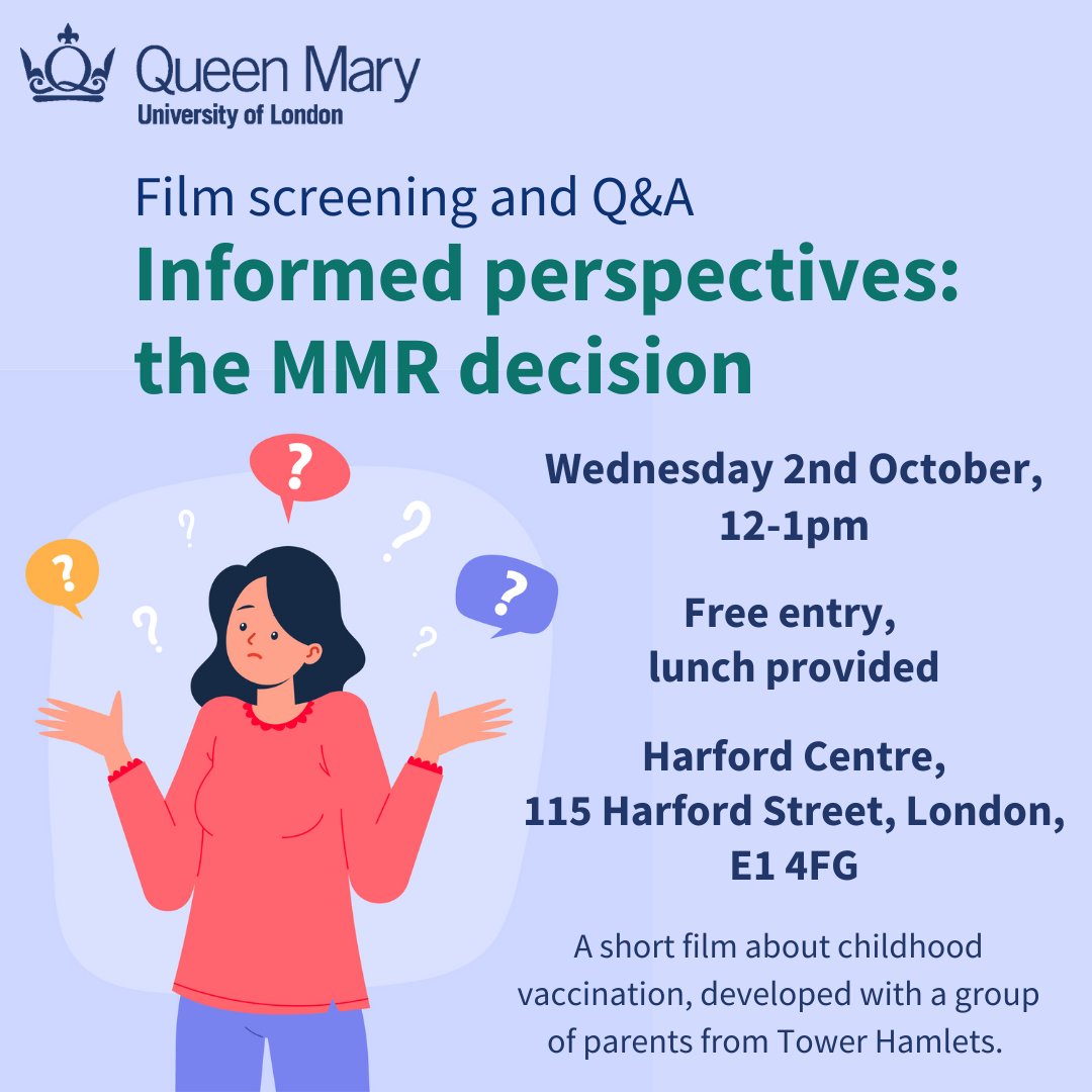 Join me for a screening of this 4-minute film exploring how parents decide whether to vaccinate their children. The event includes lunch and an informal Q&amp;A with the filmmakers. Please register via Eventbrite: