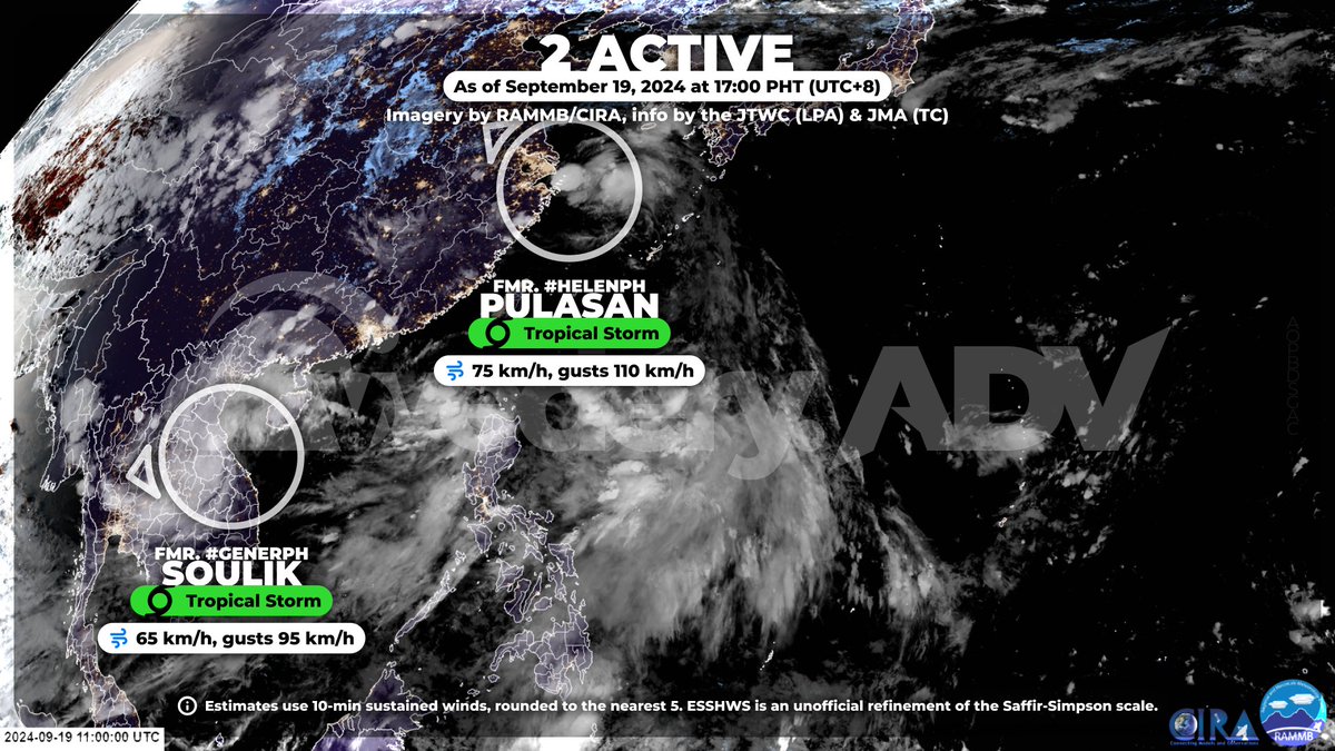 wederyweens's tweet photo. Not me being late again.
- Tropical storm #Pulasan (fmr. #HelenPH) nears a landfall at or near Shanghai, China.
- Tropical storm #Soulik (fmr. #GenerPH) has made landfall over Central Vietnam. Strong winds and rain may prevail over the area. https://t.co/lOhZUX3yqO