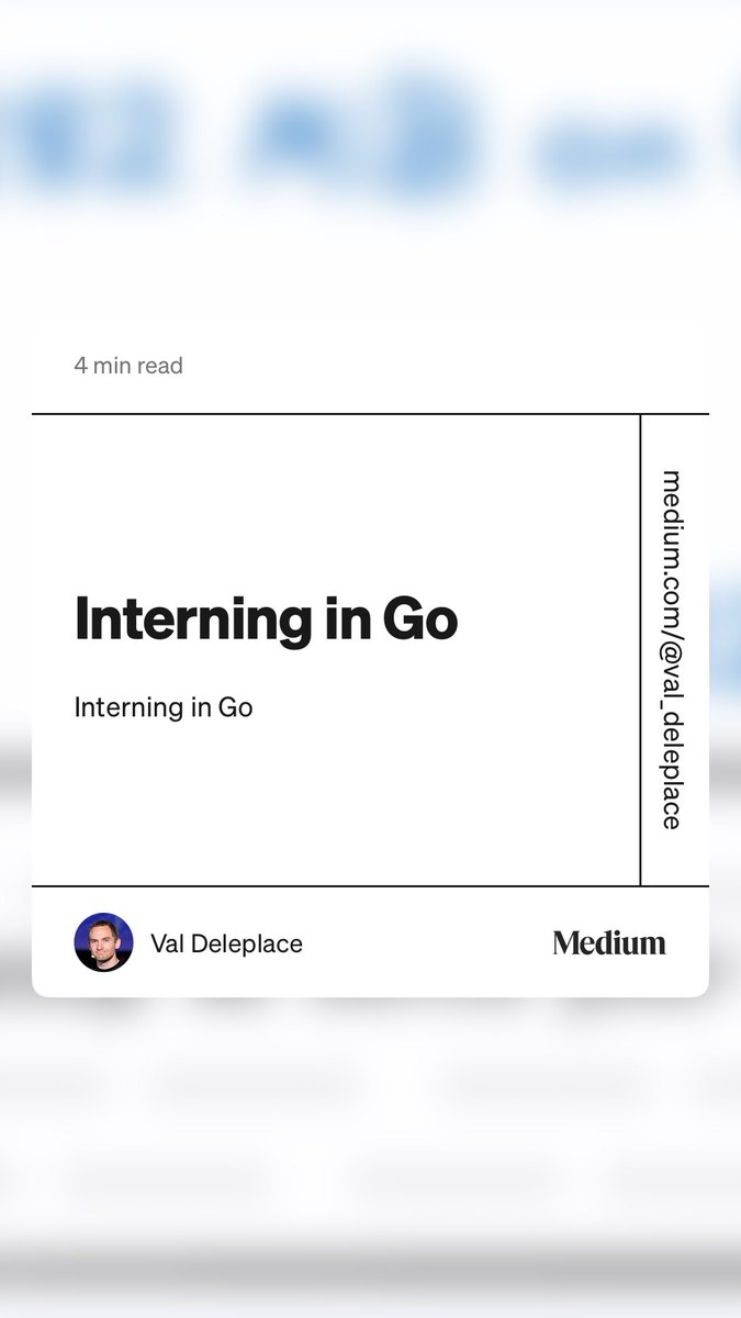 “Interning in Go” by Val Deleplace
medium.com/google-cloud/i…