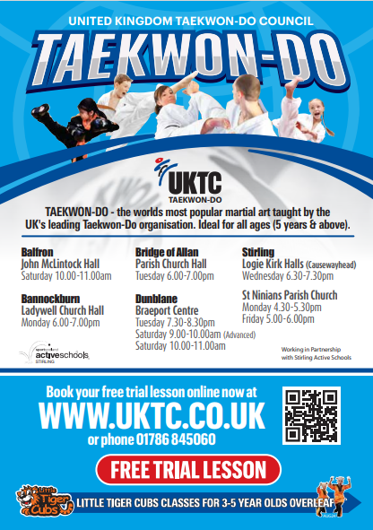 ClubSport Stirling (@clubsportstlg) on Twitter photo Great offering of sessions across the Stirlingshire area from <a href="/UKTCtaekwondo/">UKTC Taekwon-Do</a>
Follow the QR code in the flyer below to book your first trial lesson! Great offering of sessions across the Stirlingshire area from <a href="/UKTCtaekwondo/">UKTC Taekwon-Do</a>
Follow the QR code in the flyer below to book your first trial lesson!
