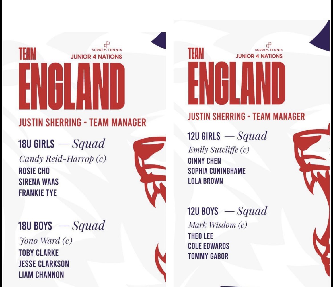 SportsSHS's tweet photo. Good luck to Frankie (year 12), Ginny and Sophia (year 8) over the next few days. All being selected to represent England in the 4 Nations π€π€πͺπΎ#SHSTennis https://t.co/FcFTAwgCFt