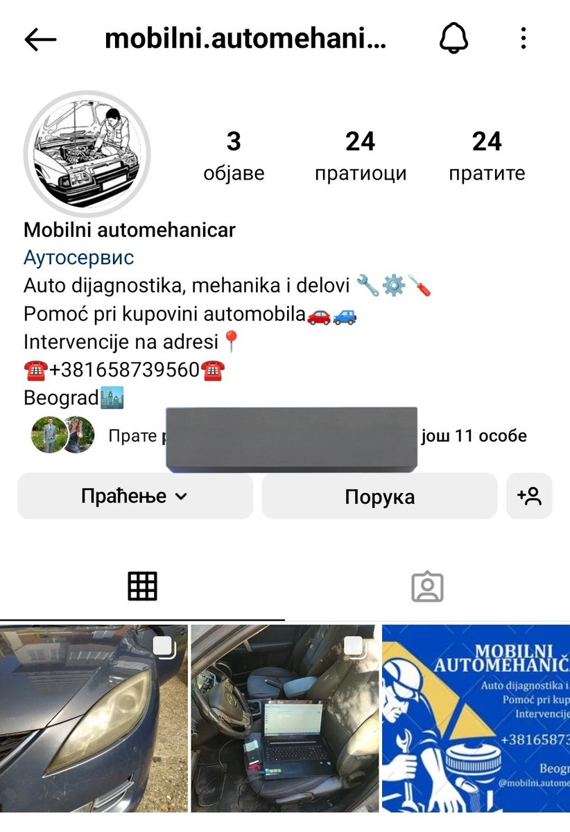 Moj stariji brat u Beogradu trenutno nije u situaciji da otvori svoj servis tamo jer je još uvek student ali vam može pomoći pri nekim sitnijim stvarima da ne biste danima čekali mehaničara. Ja kao mlađa sestra želim malo da ga poguram za početak i dajem preporuku 😀