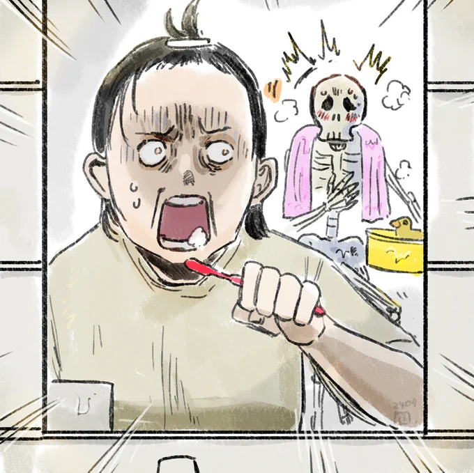 ある晩、鏡に映ってしまったお化け 