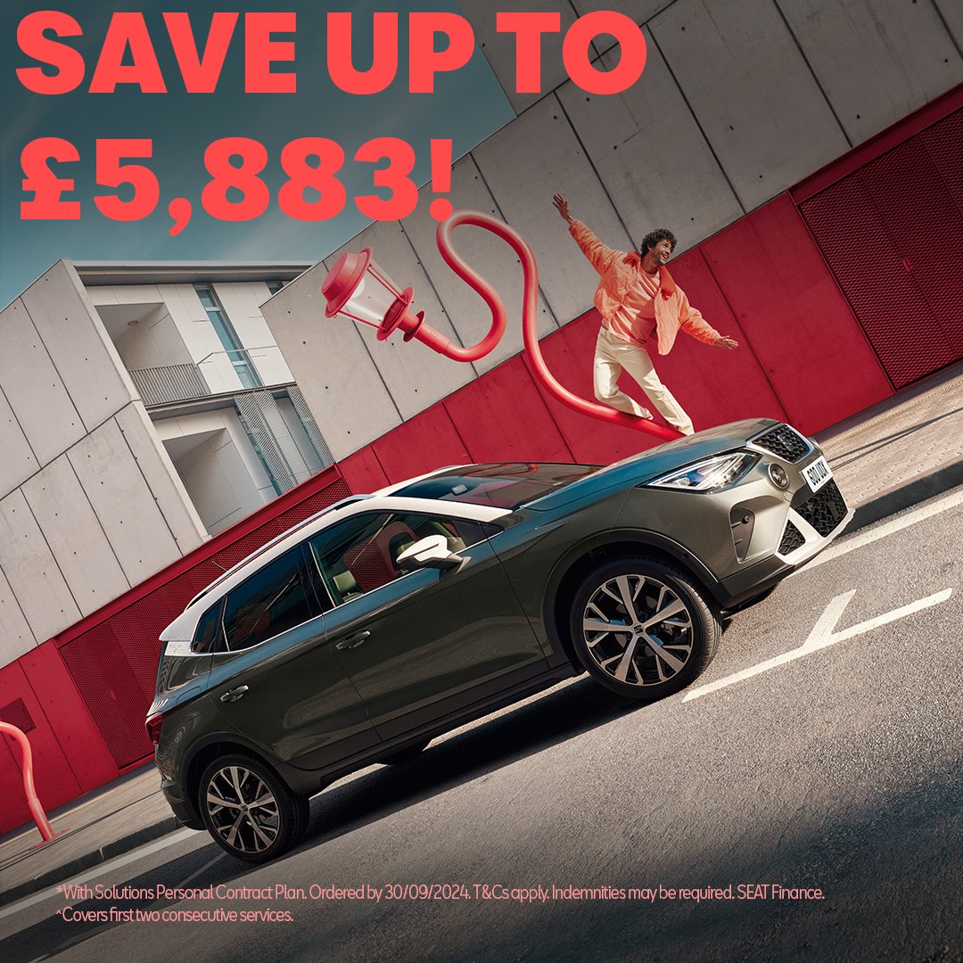 Save up to £5,883 on a brand new 74 plate #SEAT when you test drive before 30th September - act fast, just 11 days left to go!

Find out more: tinyurl.com/yvs8af75