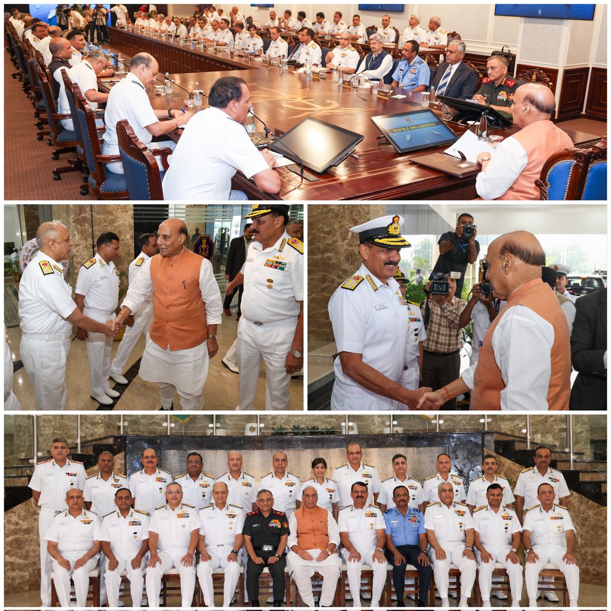 DefProdnIndia's tweet photo. "India is now seen as a preferred security partner in #IndianOcean Region; Navy playing a crucial role in promoting peace & prosperity"
~ Raksha Mantri Shri Rajnath Singh at the 2nd edition of the #NavalCommandersConference in #NewDelhi.
Details ➡️https://t.co/6KUI5S1CCA https://t.co/IApB8u2hy7