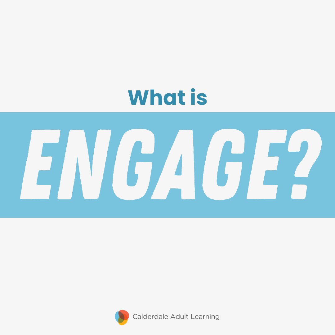 LearningCAL's tweet image. Introducing: Engage!

Our brand new short courses with big opportunities to help you change your life, taking place in local venues across Calderdale. 

Starting after October half term, these 6 week courses are a FREE step back into learning.