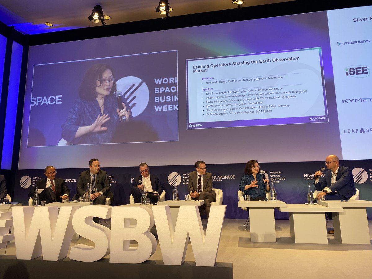 Great panel this morning at #WSBW launching the 2024 summit for EO 🛰️

I asked about R&amp;D spend. All panellists said they were planning to increase R&amp;D investment/activity 📈 I wish I had asked about space debris given all this growth!