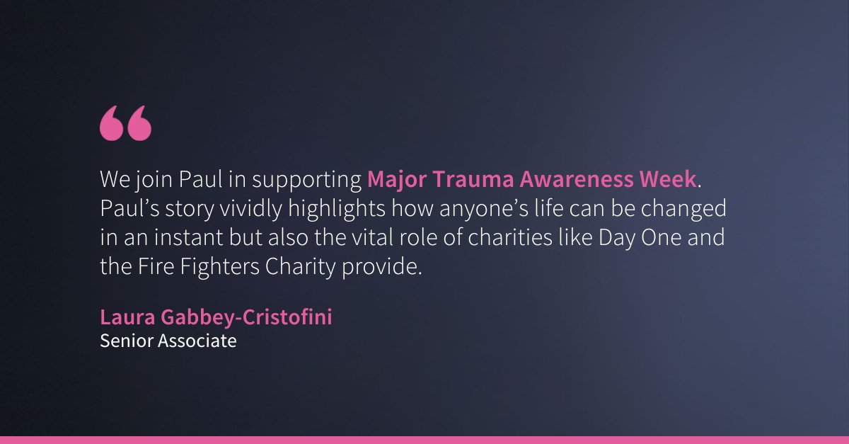 During #MajorTraumaAwarenessWeek, we’ve joined former coach driver Paul Farish to raise awareness of the impact of major injuries. Find out more and how our lawyers are supporting Paul and his determination to rebuild his life: bit.ly/3MSMBHY