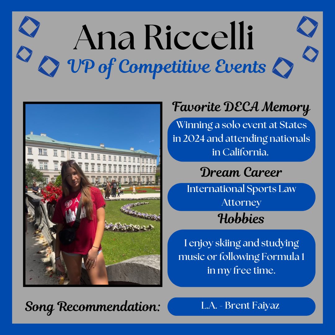 Next we have our VP of Competitive Events, Ana Riccelli!