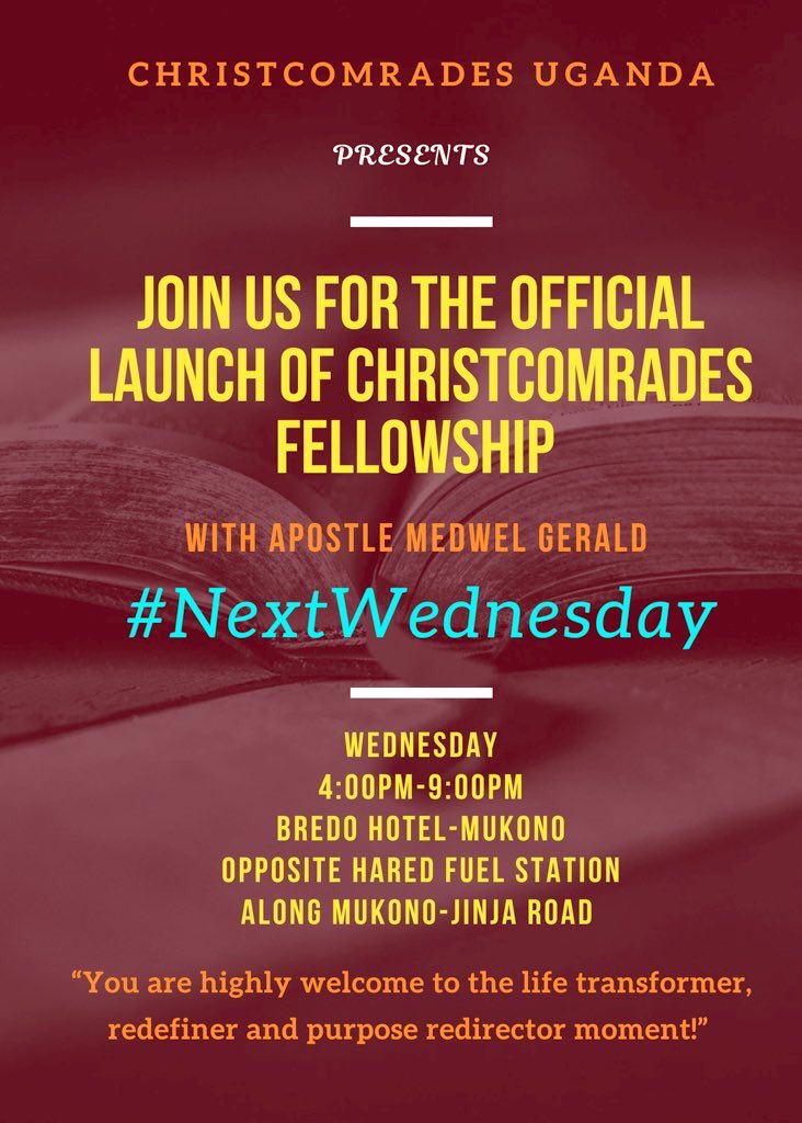yasonjohnk's tweet photo. #NextWednesday
You are highly welcome to the life transformer, redefiner and purpose redirector ministry of the Lord Jesus Christ through Apostle Medwel Gerald by the Holy Spirit🔥🔥🔥🔥 https://t.co/pFBRRNRuej