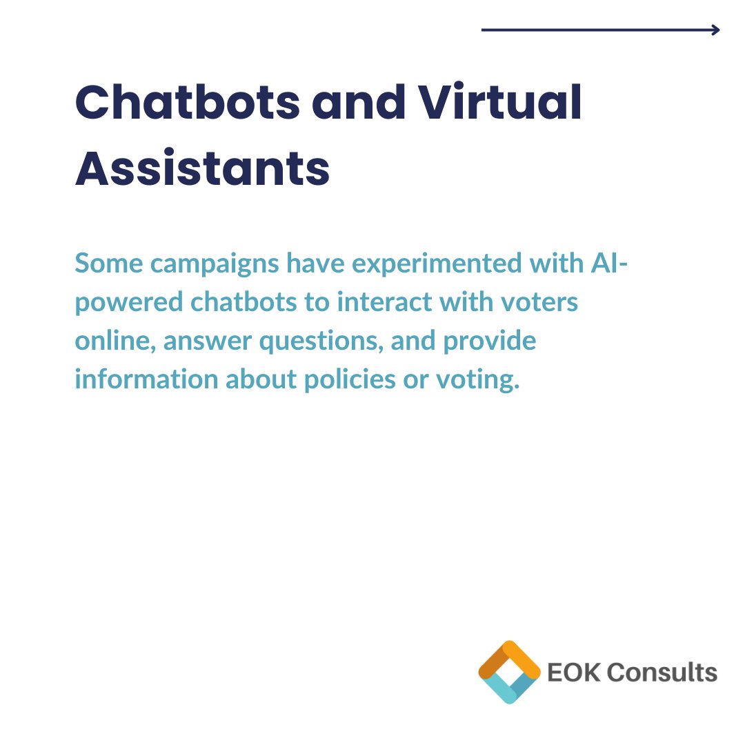 eokconsults's tweet image. ⚙️ More insights on AI in political campaigns!
Discover how chatbots, social media monitoring, and predictive analytics are shaping future campaigns.

#TechInPolitics #cdnpoli #ai