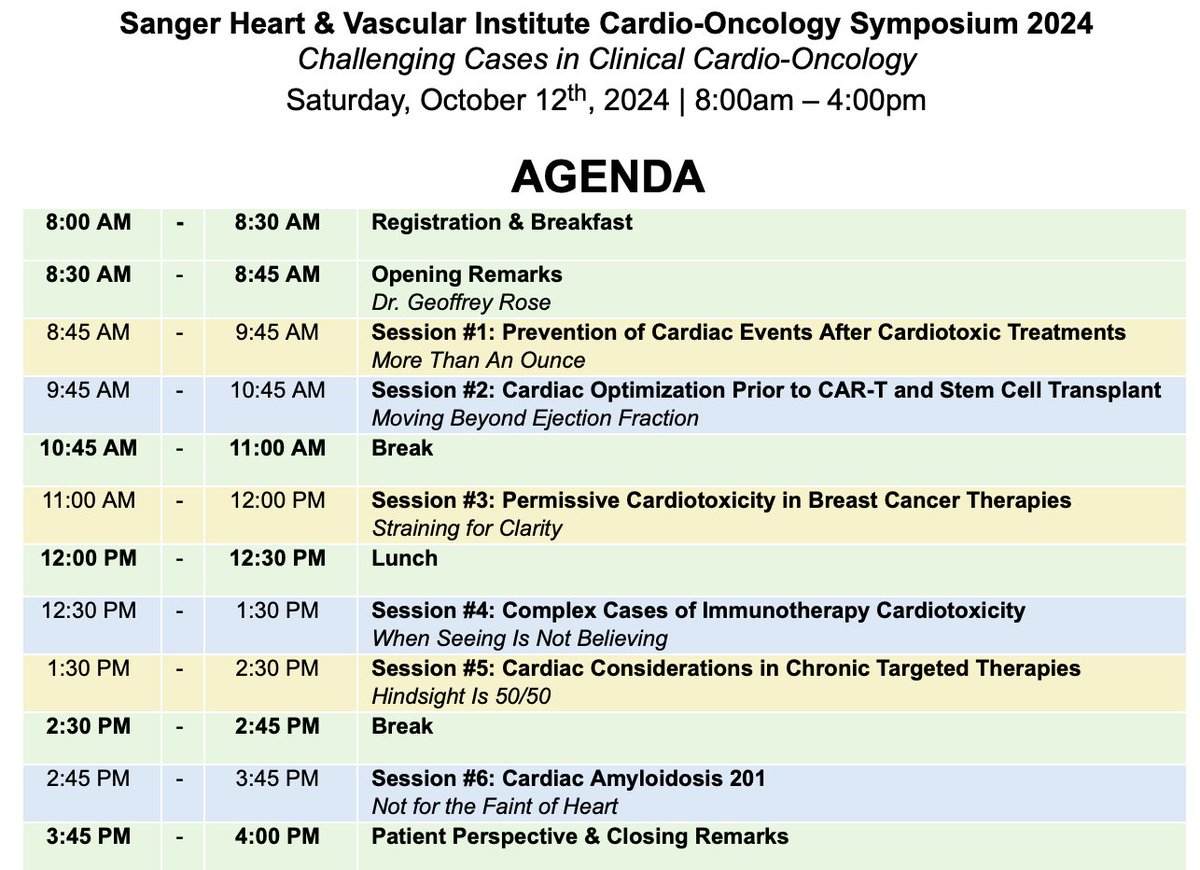 Amar Parikh (@amar_parikh) on Twitter photo Excited for our first <a href="/AtriumSHVI/">Atrium Health Sanger Heart & Vascular Institute</a> <a href="/LevineCancer/">Levine Cancer</a> Cardio-Oncology Symposium, Sat Oct 12th 8am-4pm! Clinical focus w/practical takeaways for patient care, ✅CME/virtual. Thrilled to host <a href="/datsunian/">Eric H Yang, MD</a> <a href="/PalaskasN/">Nicolas Palaskas, MD</a> <a href="/omarsiddiqi/">Omar K. Siddiqi, MD, FACC</a> <a href="/RCH_MD/">Robert Copeland-Halperin, MD FACC</a> #cardioonc Register HERE 👇southpiedmontahec.org/event/73768 Excited for our first <a href="/AtriumSHVI/">Atrium Health Sanger Heart & Vascular Institute</a> <a href="/LevineCancer/">Levine Cancer</a> Cardio-Oncology Symposium, Sat Oct 12th 8am-4pm! Clinical focus w/practical takeaways for patient care, ✅CME/virtual. Thrilled to host <a href="/datsunian/">Eric H Yang, MD</a> <a href="/PalaskasN/">Nicolas Palaskas, MD</a> <a href="/omarsiddiqi/">Omar K. Siddiqi, MD, FACC</a> <a href="/RCH_MD/">Robert Copeland-Halperin, MD FACC</a> #cardioonc Register HERE 👇southpiedmontahec.org/event/73768