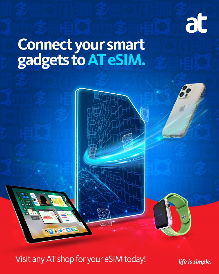 theatghana's tweet photo. Did you know your smart gadgets like Galaxy watches, iWatches, Huawei watches, and iPad can be connected to AT with an eSIM? Activate your eSIM today at any AT shop.
#ATeSIM #IndustryFirst #StayConnected #DownloadATApp #lifeissimple https://t.co/MSplT8P9Fg