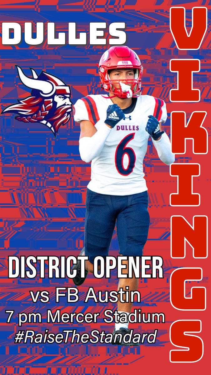 DHS Viking Football (@dullesfootball) on Twitter photo Come out TONIGHT as we open up District play against the Austin Bulldogs!
7 pm
Mercer Stadium
Ticket Link: gofan.co/event/1557430?…
<a href="/DHS_Vikings/">Dulles High School</a> <a href="/DHSRedSea/">RED SEA</a> <a href="/DullesBand/">Dulles High School Band</a> <a href="/DullesDolls/">Dulles Dolls</a> <a href="/DullesCheer/">Dulles High School Cheer</a> Come out TONIGHT as we open up District play against the Austin Bulldogs!
7 pm
Mercer Stadium
Ticket Link: gofan.co/event/1557430?…
<a href="/DHS_Vikings/">Dulles High School</a> <a href="/DHSRedSea/">RED SEA</a> <a href="/DullesBand/">Dulles High School Band</a> <a href="/DullesDolls/">Dulles Dolls</a> <a href="/DullesCheer/">Dulles High School Cheer</a>