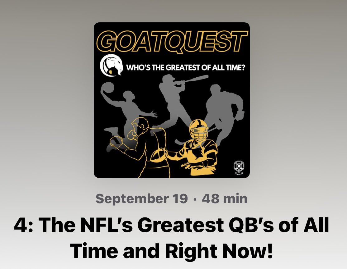 The NFL’s Greatest QB’s of All Time and Right Now! | GOATQuest | Episode 4 youtu.be/NiaAetG8QaQ?si… via <a href="/YouTube/">YouTube</a>