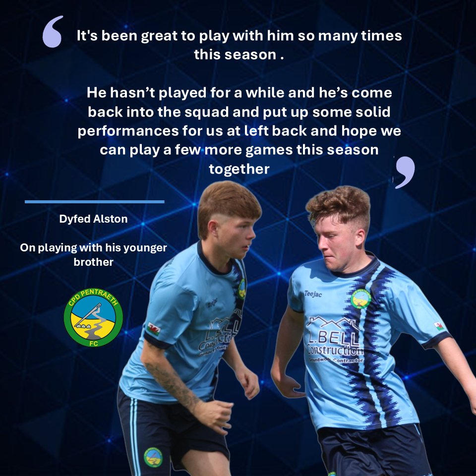 CpdPentraeth's tweet photo. Earlier today we caught up with Dyfed Alston and fired him a few questions on playing with his brother and his thoughts on Saturdays game against Llanrug.

Don't forget to see the brothers duel it out in the Tortilla Challenge over on our TikTok channel @cpd.pentraeth.fc 💙 https://t.co/2C6NvSVgcl