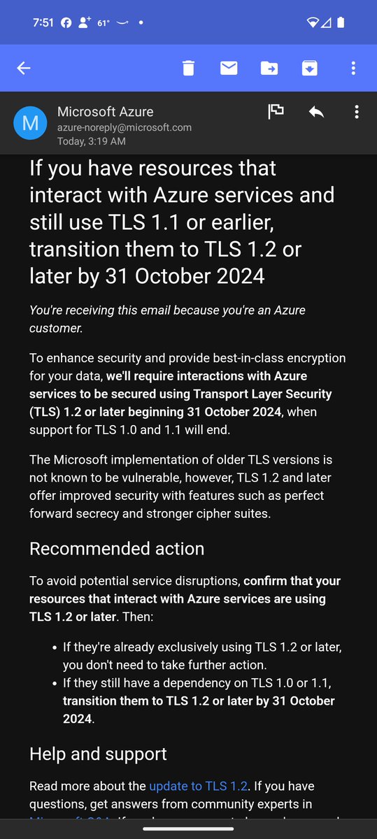 FrankLesniak's tweet image. Not in favor of this requirement to use TLS 1.2 in Azure. It means older operating systems may not be able to use Azure Files.

#azure #tls #azurefiles