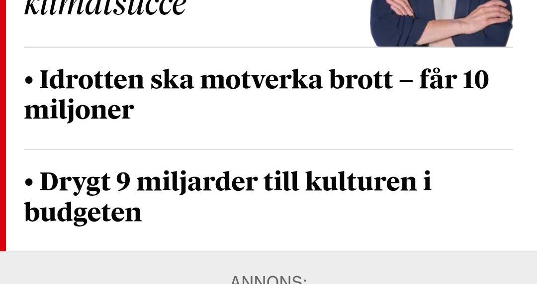 Idrott vs. kultur i budgeten.