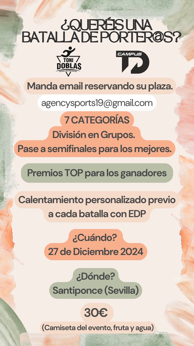 escuela_td's tweet image. Queremos hacer la 1a Batalla de Porter@s TD.
Queréis pasar un día intenso con todos los locos 🤯por la portería 🥅?
#navidad #diciembre #batalla #porteros #porteras #santiponce #sevilla
@tonidoblas1