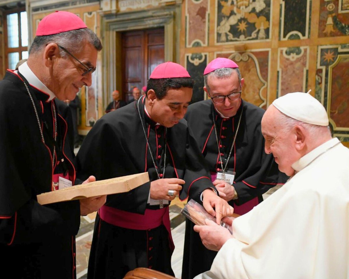 Pope Francis holds an audience with Bishops he has appointed over the past year, as they take part in a formation course for new bishops.