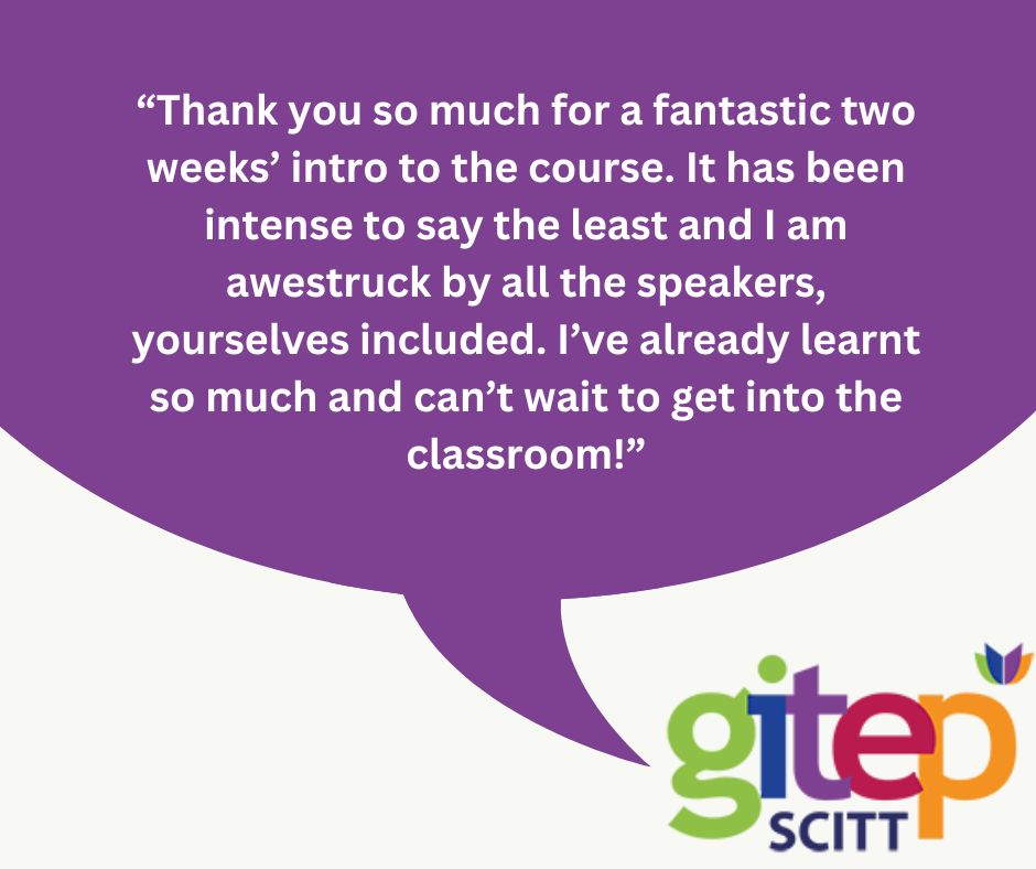 Wonderful feedback from one or our new trainees! 
#GITEP #scitt #TeacherTraining #getintoteaching