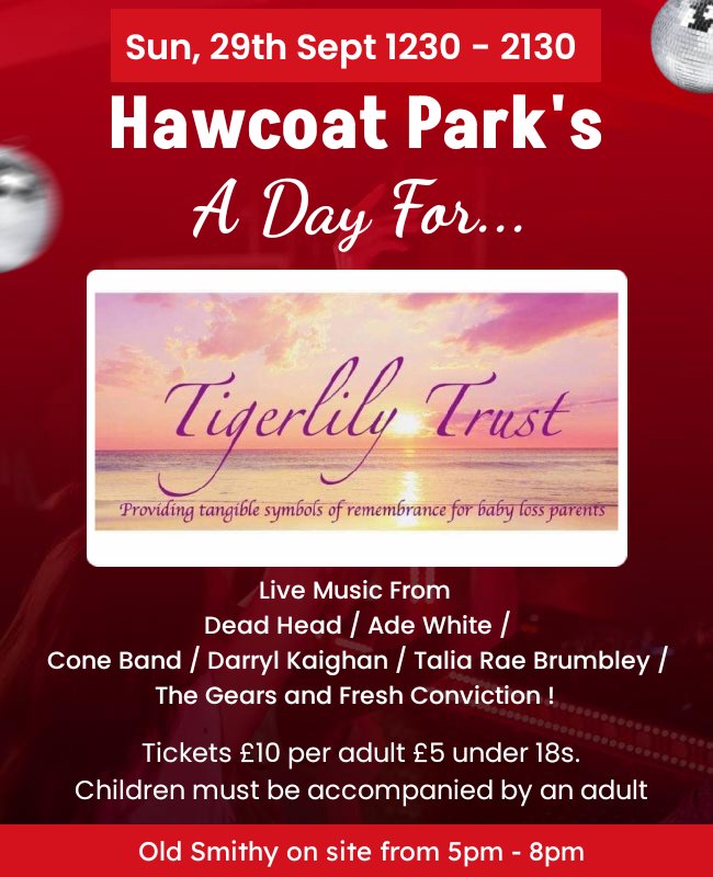 Sun 29th for a fantastic charity that helps so many families ❤️ Please grab your tickets at 
tickets.hawcoatpark.com/?fbclid=IwY2xj…