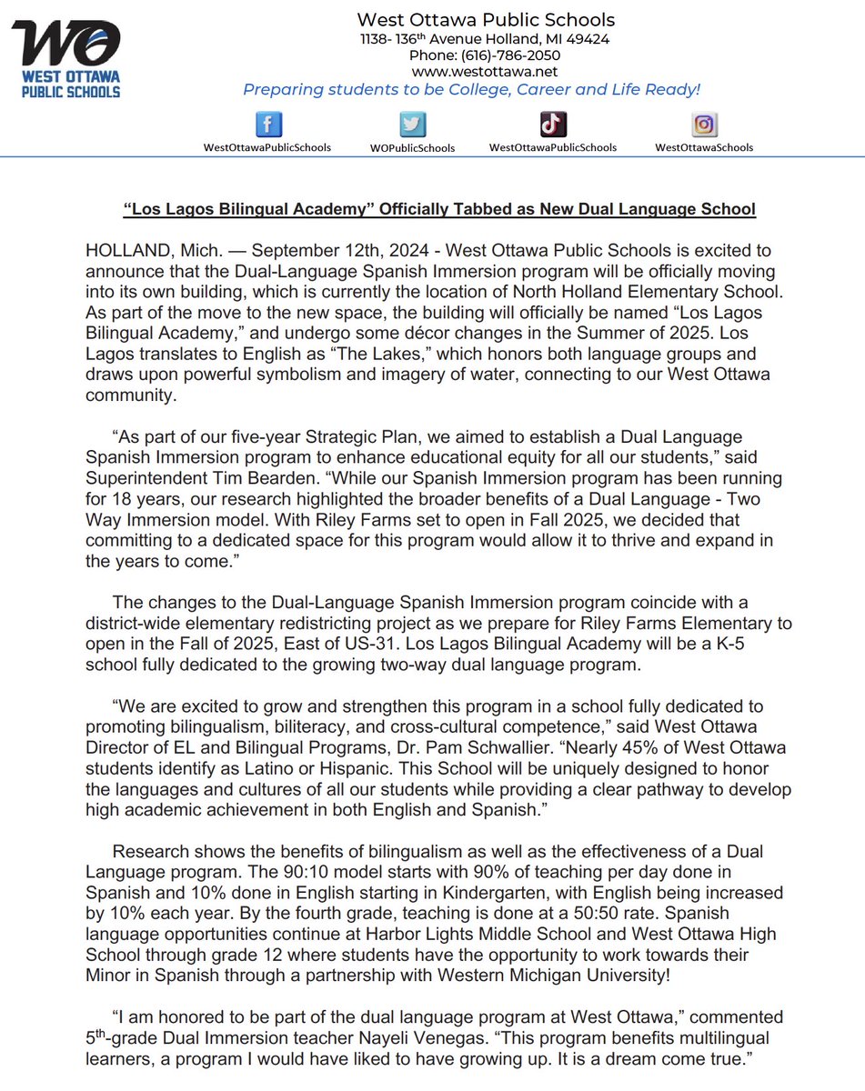 West Ottawa Public Schools tweet media