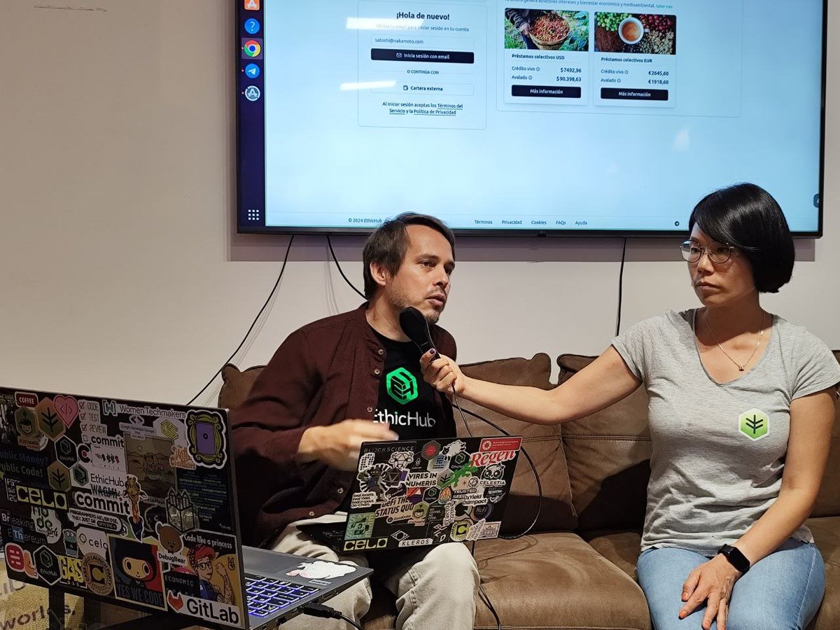EthicHub's tweet photo. Nuestro CEO @jori_armbruster presentando las actualizaciones que incluye EthicHub 2.0 🎉🌱

Nueva forma de invertir para llegar más alto, más lejos y más fácil.🚀🌍

#Blockchain #Ethix #ReFi #DeFi #Ethichub20 #Criptomonedas #Cripto #Noticia #ULTIMAHORA #CaféconEthichubbers https://t.co/pcvDS6UB65