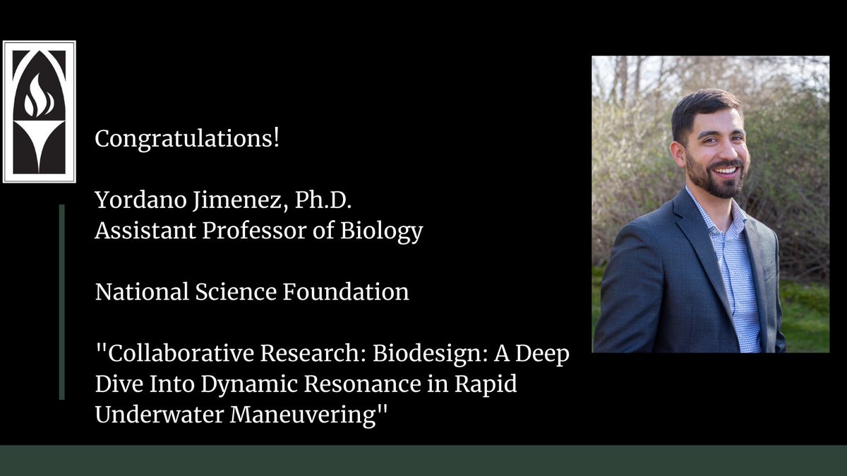 We are pleased to share that Yordano Jimenez has received an award from NSF. This project, with partners from Tufts University and Iowa State University, aims to gain deeper insights into the maneuverability of fish and guide the development of agile bio-inspired robotic systems.