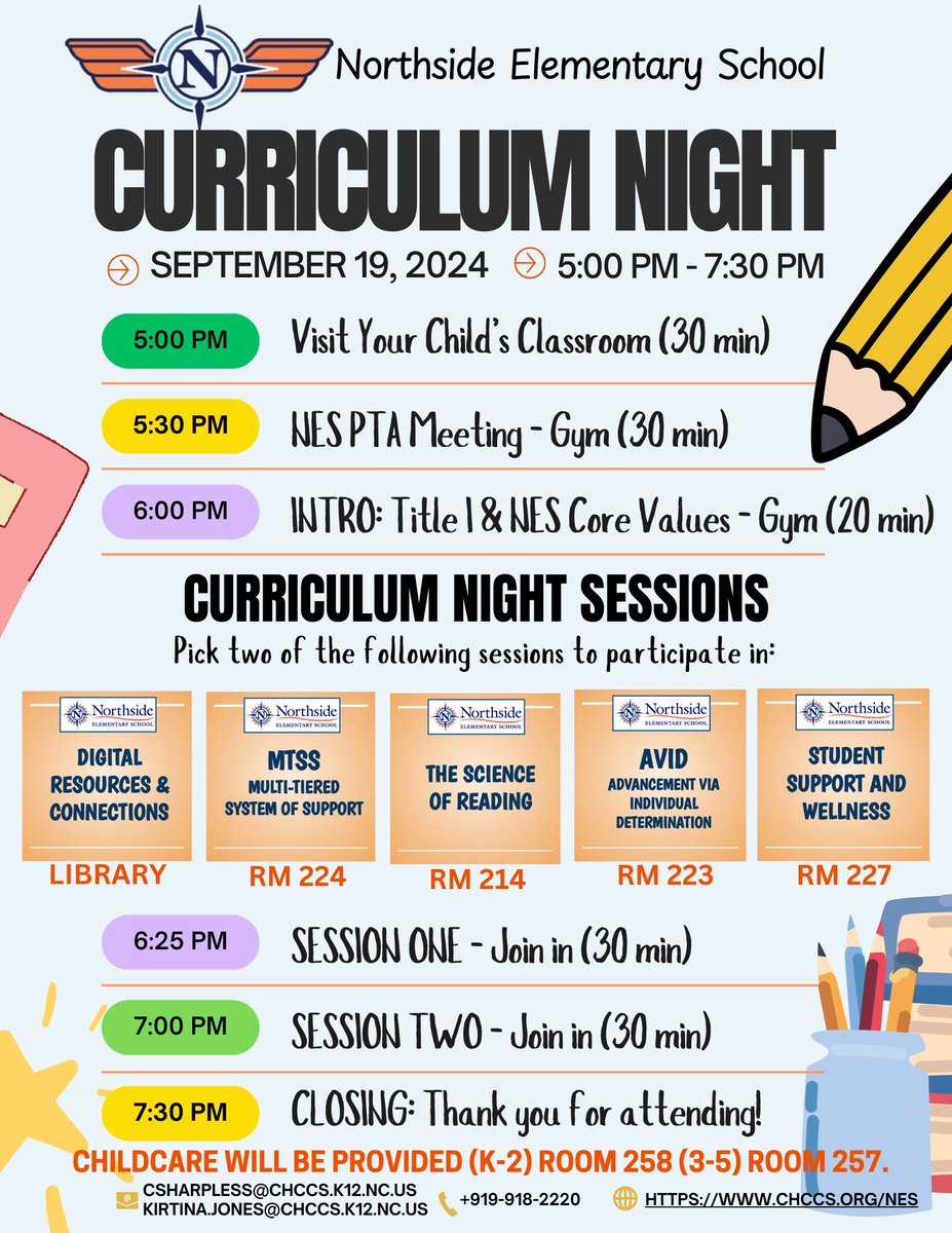 Northside Elementary (@northsidees) on Twitter photo <a href="/NorthsideES/">Northside Elementary</a> Family, join us tonight for Curriculum Night! 😁 You'll start by visiting your child's class, then meet in the gym for our #NESPTA meeting; next, learn about NES as a Title 1 School & our Core Values. Close out with your choice of 2 learning sessions! See you there! <a href="/NorthsideES/">Northside Elementary</a> Family, join us tonight for Curriculum Night! 😁 You'll start by visiting your child's class, then meet in the gym for our #NESPTA meeting; next, learn about NES as a Title 1 School & our Core Values. Close out with your choice of 2 learning sessions! See you there!